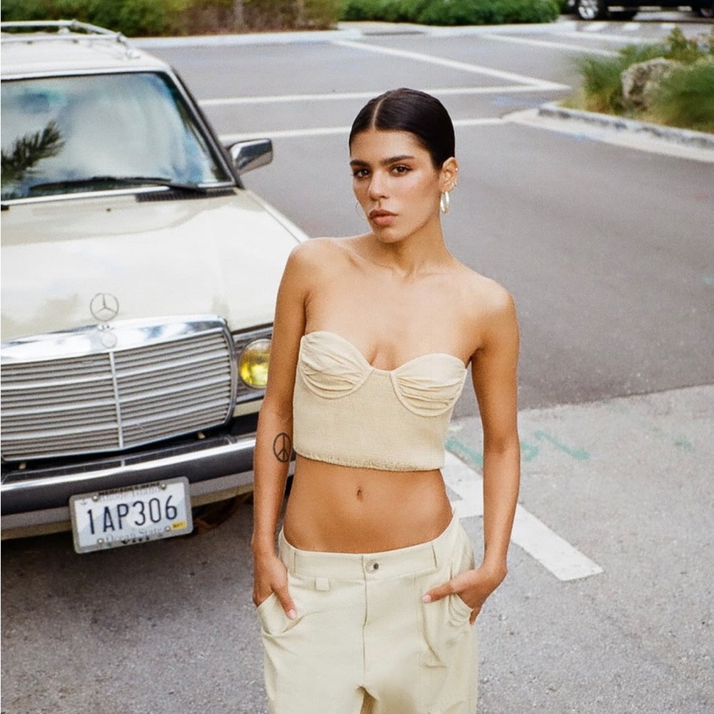 Zara linen blend crop top
